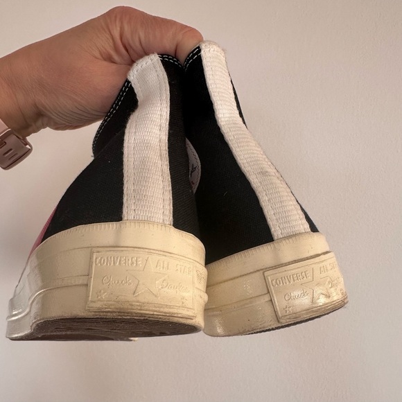 Comme des Garçons Play Converse Black High-Top Sneakers size 8 - Picture 6 of 7
